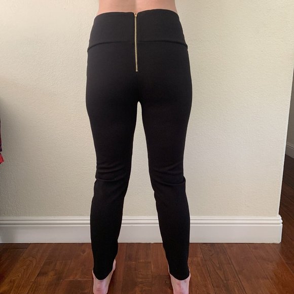 bebe Women's Tuxedo Black Tapered Leg Back Zip Flat Front Dress Pants Size M - Picture 8 of 14